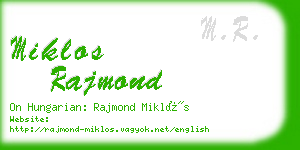 miklos rajmond business card